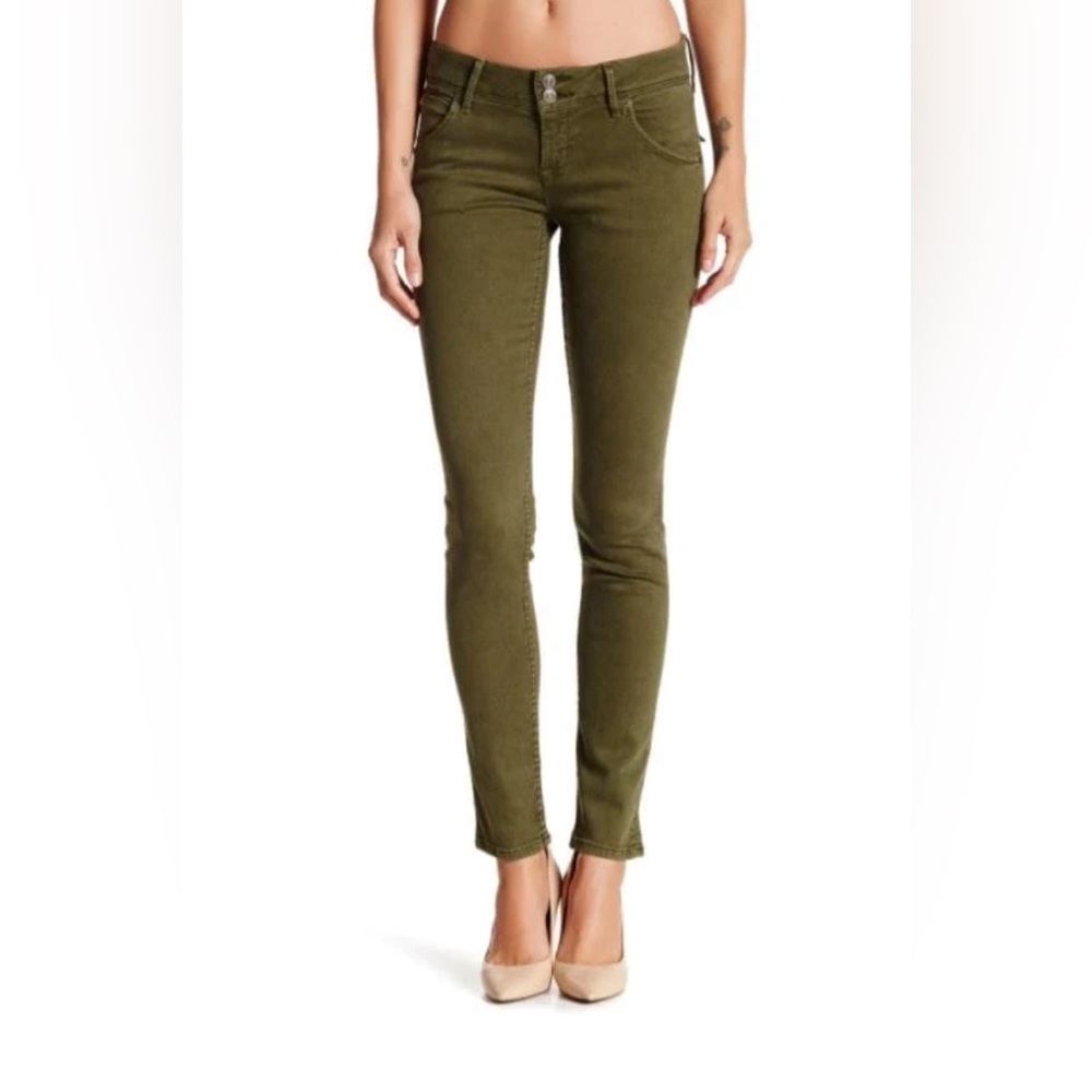 Hudson Collin Skinny Crop Olive Green Jeans